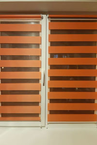  рулонная штора зебра оранжевая